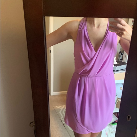 Pitaya Boutique Lilac Wrap Chiffon Dress - Picture 6 of 6